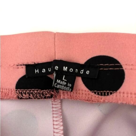 Haute Monde Skirt Large Retro Pink Polka Dot Peplum Soft Academia Parisian Chic - Picture 3 of 11